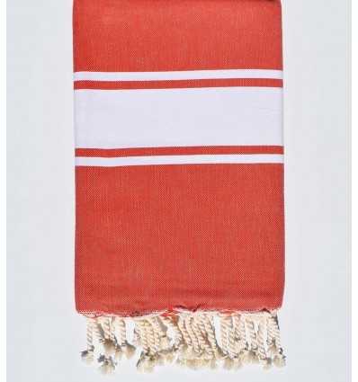 Fouta Plate rouge coquelicot