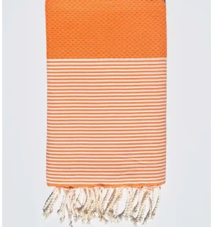 Telo mare nido d'ape arancione mandarino  - 1