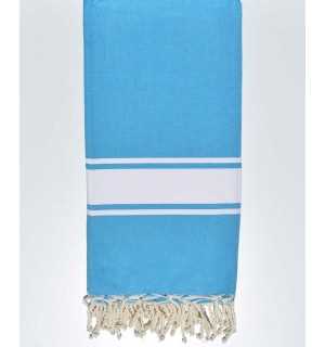 Telo mare grande blu ciano 1,90 m * 2 m Fouta Tunisia - 1