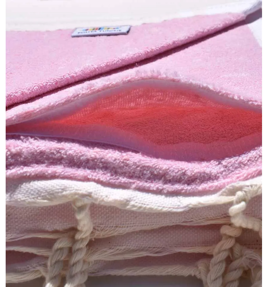 Telo mare   spugna rosa molto chiara Fouta Tunisia - 3