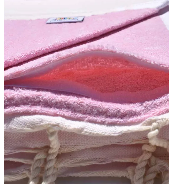 Telo mare   spugna rosa molto chiara Fouta Tunisia - 3