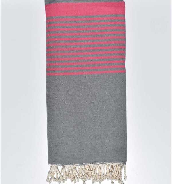 Grande fouta grigio e rosa  - 1