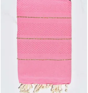 Fouta nido d'ape rosa con lurex Fouta Tunisia - 1