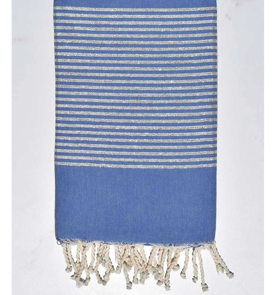 Fouta lurex blu medio  - 2