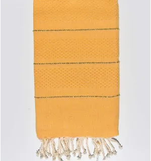 Fouta nido d'ape giallo ambra con lurex Fouta Tunisia - 1
