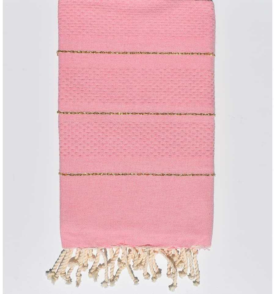 Fouta nido d'ape rosa chiaro con lurex  - 1