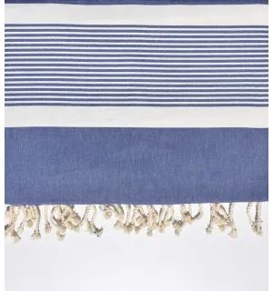 Grande fouta blu denim chiaro 2 m * 2,80 m Fouta Tunisia - 3