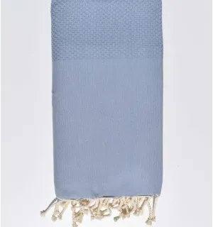 Fouta nido d'ape blu grigio orizzonte  - 1