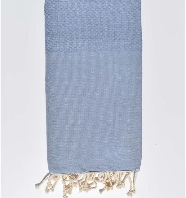 Fouta nido d'ape blu grigio orizzonte  - 1