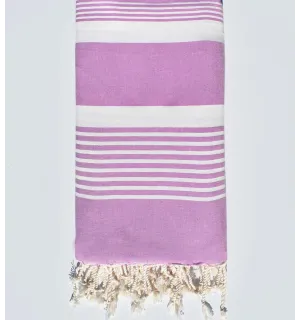 Telo mare grande malva con strisce Fouta Tunisia - 1