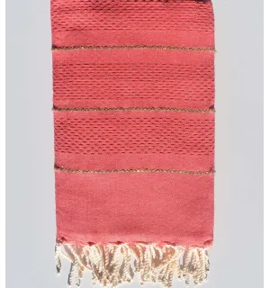 Telo mare nido d'ape rosa medio con lurex  - 1