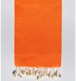 Telo mare nido d'ape unita arancione brillante  - 1