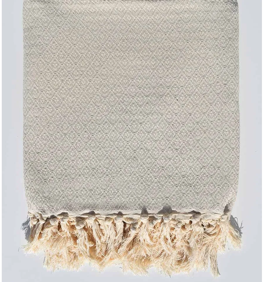 Plaid beige molto chiaro 1.6m*1.6m Fouta Tunisia - 2
