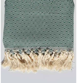 Plaid Verde primavera scuro 1.6m*2.5m Fouta Tunisia - 1