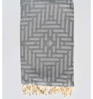 Copriletto grigio medio 2.9m*2m Fouta Tunisia - 1 2