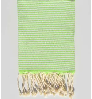 Telo mare per bambini a nido d'ape verde neon Fouta Tunisia - 1