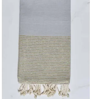Fouta lurex grigio chiaro  - 1