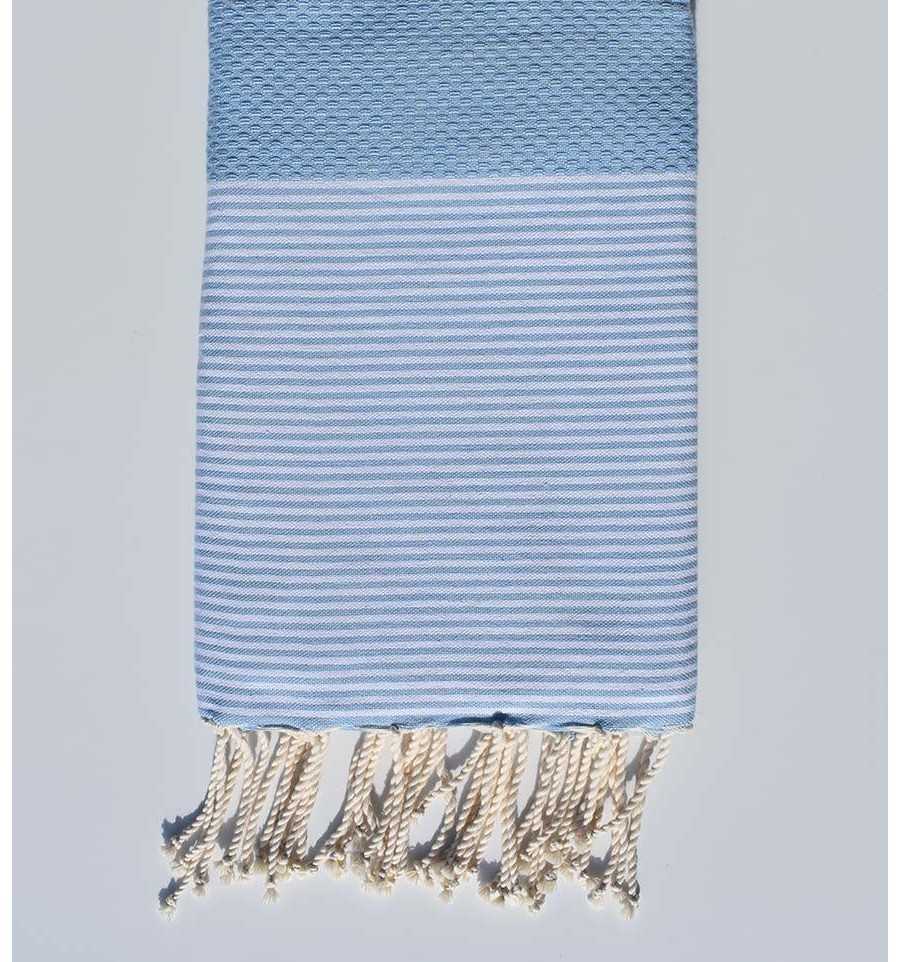 Fouta nido d'ape blu chiaro Fouta Tunisia - 1
