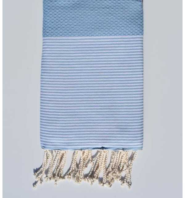 Fouta nido d'ape blu chiaro Fouta Tunisia - 1