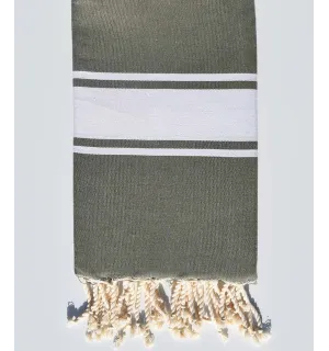 Fouta piatta kaki scuro  - 1