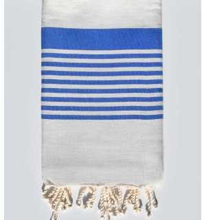 Telo mare arturo grigio molto chiaro e blu Fouta Tunisia - 1