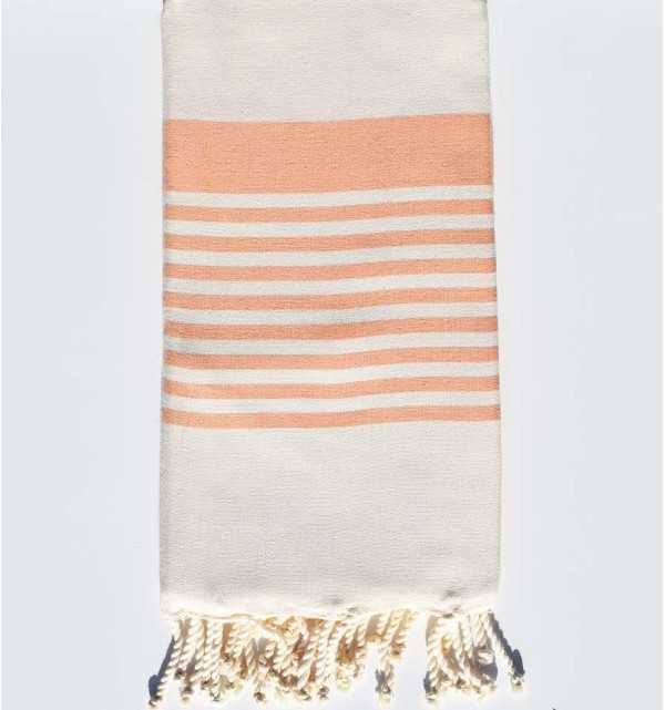 telo mare arturo ecru con strisce Fouta Tunisia - 1