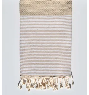 Telo mare a nido d'ape beige sabbia  - 1