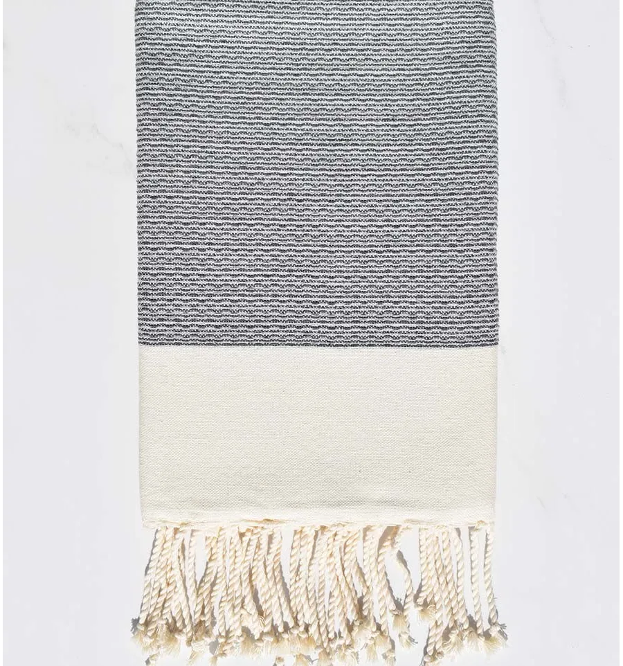 Telo mare PIQUE-PIQUE Grigio Fouta Tunisia - 3
