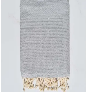 telo mare lurex favo grigio del mouse con filo d'argento lurex  - 1