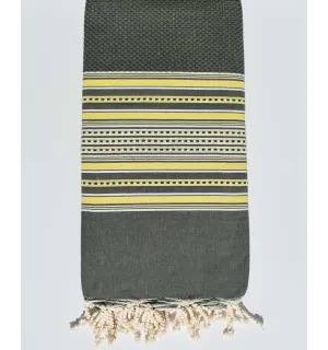 Grande Fouta verde militare con strisce  - 1