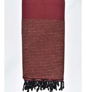Copriletto Granata con lurex dorato Fouta Tunisia - 1