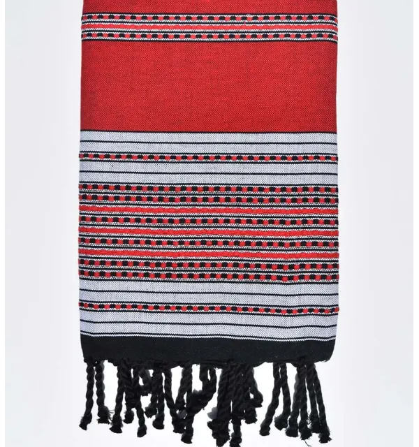 telo mare arabesca rosso Fouta Tunisia - 1