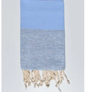 Fouta Lurex blu chiaro  - 1