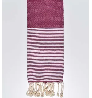 Telo mare per bambini a nido d'ape prugna  - 1