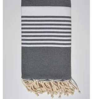 Grande fouta grigio scuro 1.90m * 2m Fouta Tunisia - 1