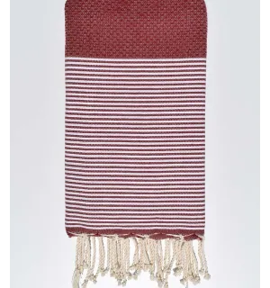 fouta nido d'ape bordeaux  - 1