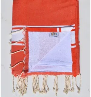 Telo mare spugna corallo scuro e bianco  - 1