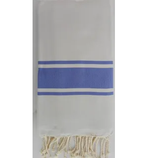 Fouta grigio chiaro con strisce lavanda 