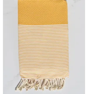 Telo mare nido d'ape giallo imperiale Fouta Tunisia - 1