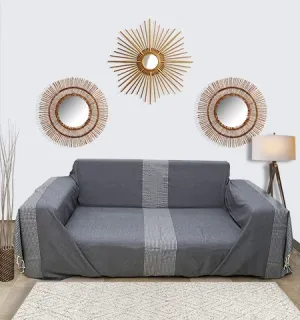 Grande fouta grigio ardesia con lurex argento Fouta Tunisia - 2