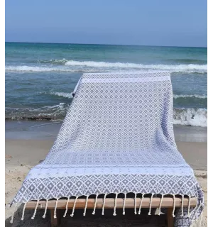 Telo mare fiorito grigio  - 1