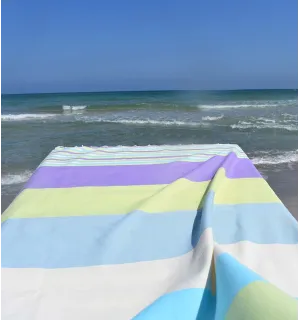 Telo mare malva con strisce  - 1