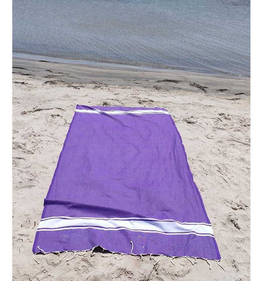 Telo mare ametista viola 100x200 cm - 100 % Cotone - FOUTA TUNISIA