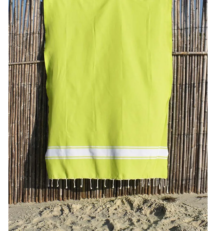 Fouta piatta verde chartreuse Fouta Tunisia - 4