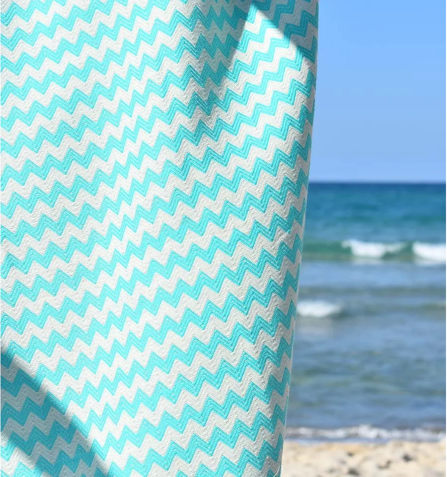 telo mare a zig-zag verde blu  - 4