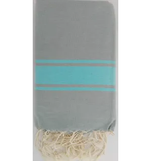Fouta verde mare con strisce turchese 