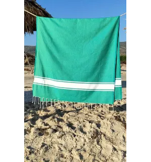 Telo mare piatta verde erba Fouta Tunisia - 3 2
