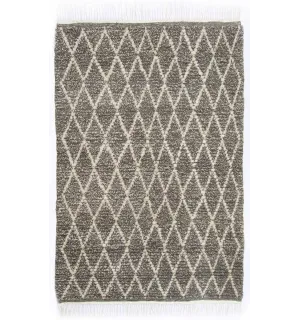 Tappeto berbero in pura lana con motivi su fondo ecru Fouta Tunisia - 1