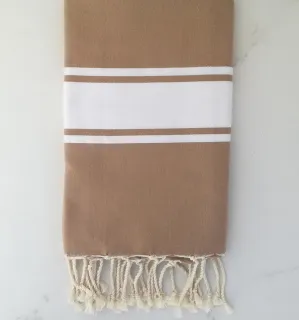 Fouta piatta seppia beige Fouta Tunisia - 1