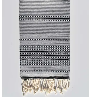 Telo mare Arabesca grigio chiaro, grigio e grigio antracite Fouta Tunisia - 1